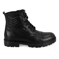 Bradyn Siyah Erkek Fermuarlı Deri Bot