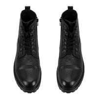 Bradyn Siyah Erkek Fermuarlı Deri Bot