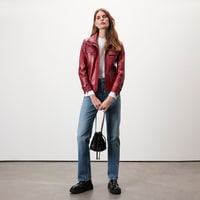 Briellen Kırmızı Kadın Deri Mont