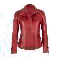 Briellen Kırmızı Kadın Deri Mont