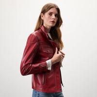 Briellen Kırmızı Kadın Deri Mont
