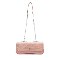 Buagetti Bej Kadın Kroko Baskılı Omuz Çantası