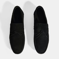 Calandra Siyah Erkek Bağcık Detaylı Slip-On Süet Loafer