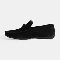 Calandra Siyah Erkek Bağcık Detaylı Slip-On Süet Loafer