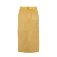 Caliana Sarı Kadın Süet Deri Etek