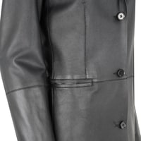 Canika Siyah Kadın Deri Blazer Trençkot