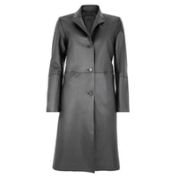 Canika Siyah Kadın Deri Blazer Trençkot