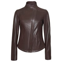 Carel Kahve Kadın Deri Ceket