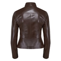 Carel Kahve Kadın Deri Ceket