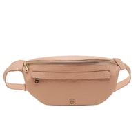 Carol Bej Kadın Kroko Baskılı Deri Bel Çantası