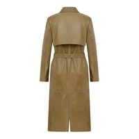 Caylee Kadın Haki Deri Trençkot