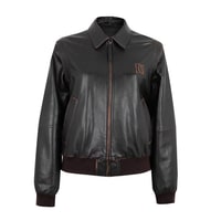 Channery Siyah Kadın Vintage Deri Ceket