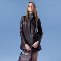 Cherlin Bordo Kadın Deri Mont