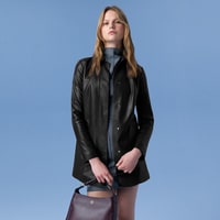 Cherlin Siyah Kadın Deri Mont