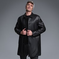 Damian Siyah Erkek Deri Kaban