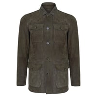 Damon Haki Erkek Süet Safari Ceket