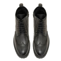 Daria Siyah Erkek Deri Bot