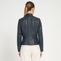 Destiny Lacivert Kadın Deri Ceket