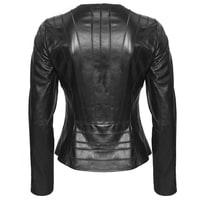 Deundria Kadın Fit Panelli Deri Ceket