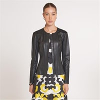 Deundria Kadın Fit Panelli Deri Ceket