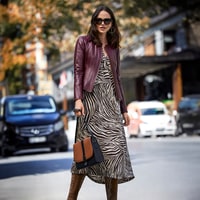 Deundria Kadın Fit Panelli Deri Ceket