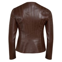 Deundria Kadın Fit Panelli Deri Ceket