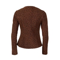 Deundria Leopar Kadın Panelli Fit Süet Ceket