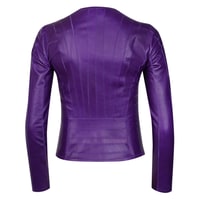 Deundria Mor Kadın Fit Panelli Deri Ceket