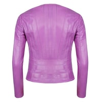 Deundria Mor Kadın Fit Panelli Deri Ceket