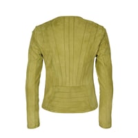 Deundria Yeşil Kadın Panelli Fit Süet Ceket