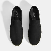 Dislina Siyah Erkek Deri Slip-On Günlük Ayakkabı