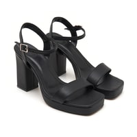 Dolla Siyah Kadın Platformlu Sandalet