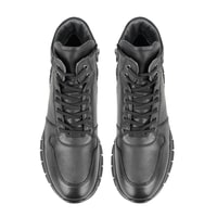 Duane Siyah Erkek Fermuarlı Deri Bot