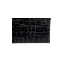 Dukinea Siyah Kadın Kroko Baskılı Deri Kartlık