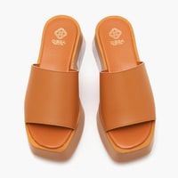 Edna Turuncu Kadın Deri Terlik