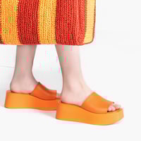 Edna Turuncu Kadın Deri Terlik