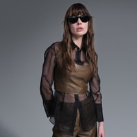 Ella Yeşil Kadın Deri Büstiyer