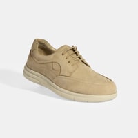 Erkek Bej Nubuk Deri Bağcıklı DesaComfort Günlük Ayakkabı