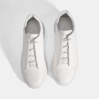 Erkek Beyaz Bağcıklı Deri Günlük Ayakkabı