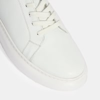 Erkek Beyaz Bağcıklı Deri Günlük Ayakkabı