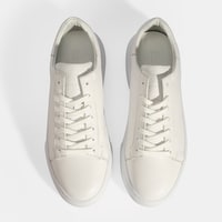 Erkek Beyaz Bağcıklı Deri Günlük Ayakkabı