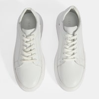 Erkek Beyaz Bağcıklı Deri Günlük Ayakkabı