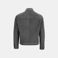 Erkek Gri Gömlek Yaka Süet Ceket