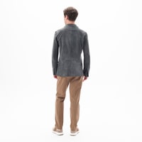 Erkek Gri Süet Blazer Ceket