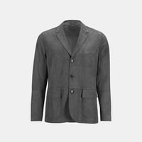 Erkek Gri Süet Blazer Ceket