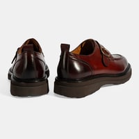 Erkek Kahve Ayarlanabilir Tokalı Deri Günlük Ayakkabı