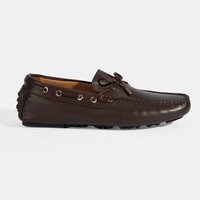 Erkek Kahve Bağcık Detaylı Slip-On Deri Loafer