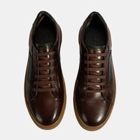 Erkek Kahve Bağcıklı Deri Günlük Ayakkabı
