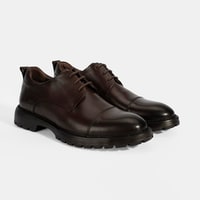 Erkek Kahve Bağcıklı Deri Günlük Ayakkabı