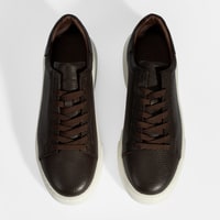 Erkek Kahve Bağcıklı Deri Günlük Ayakkabı